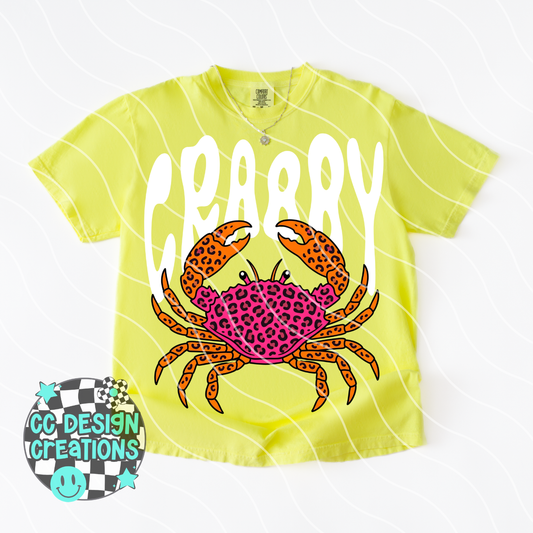 Crabby Retro Leopard Pink Ocean PNG Digital Download