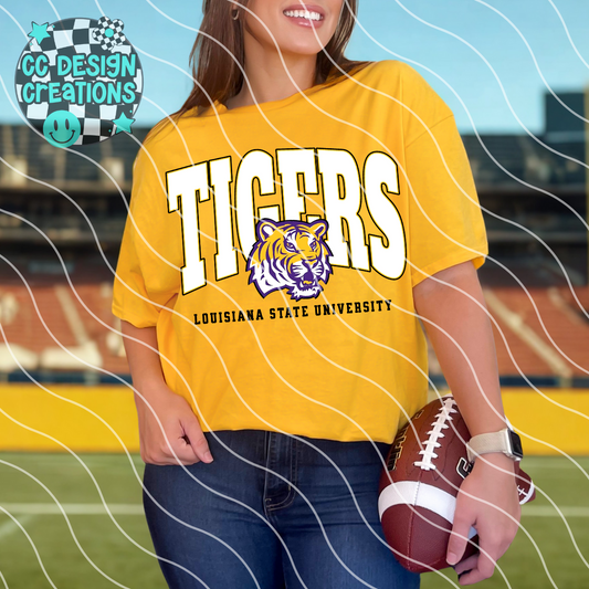 L S U Tigers Varsity Football PNG Digital Download (2 Files/Distressed Included)