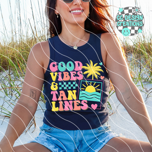 Good Vibes & Tan Lines PNG Digital Download