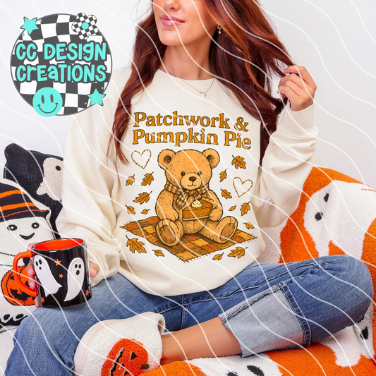 Patchwork & Pumpkin Pie PNG Digital Download