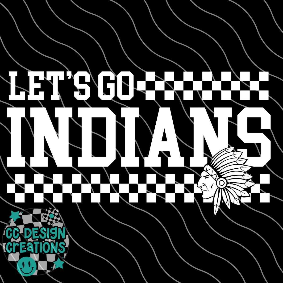 Lets Go Indians PNG Digital Download