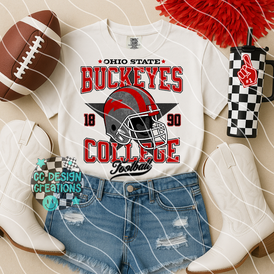 Retro All Star OH Buckeyes Football PNG Digital Download