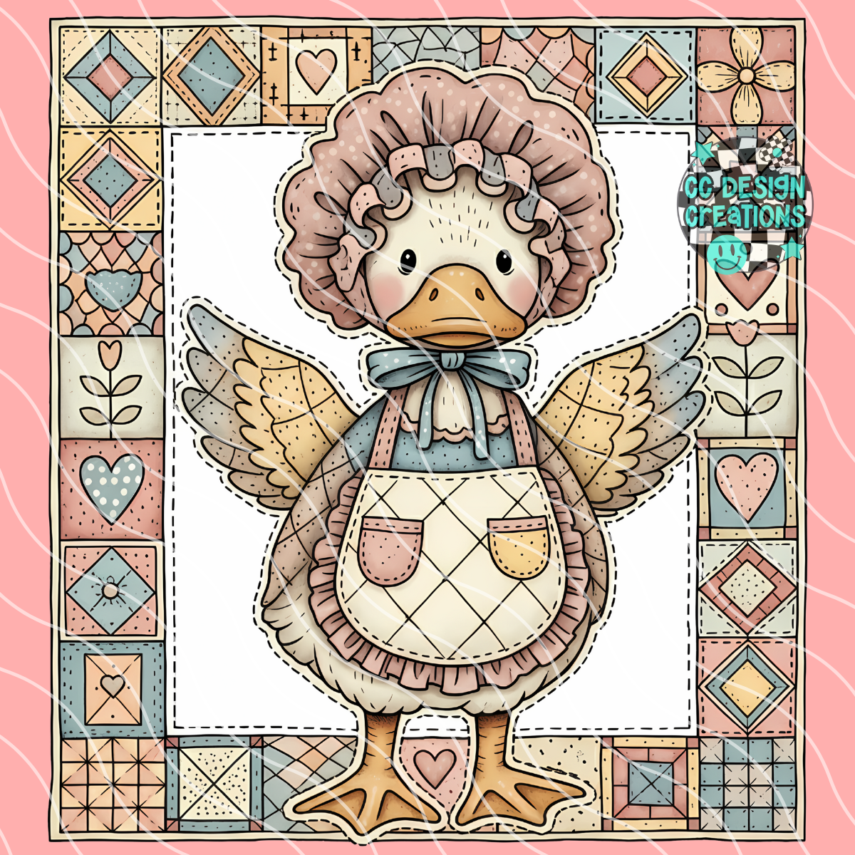 Patchwork Duck PNG Digital Download