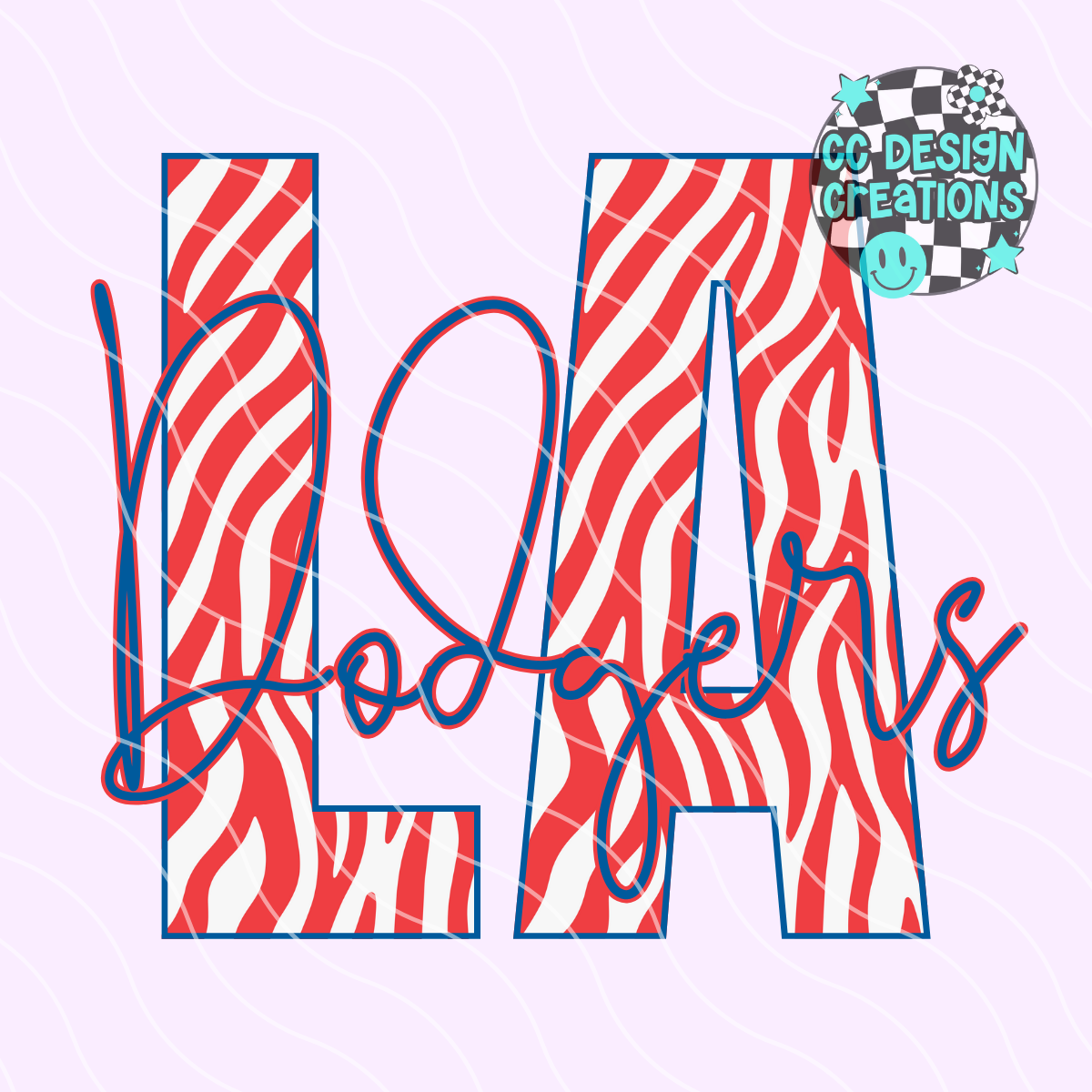 Dodgers Baseball Zebra PNG Digital Download