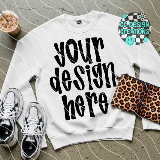 White Sweatshirt Mock Tennis Shoes
