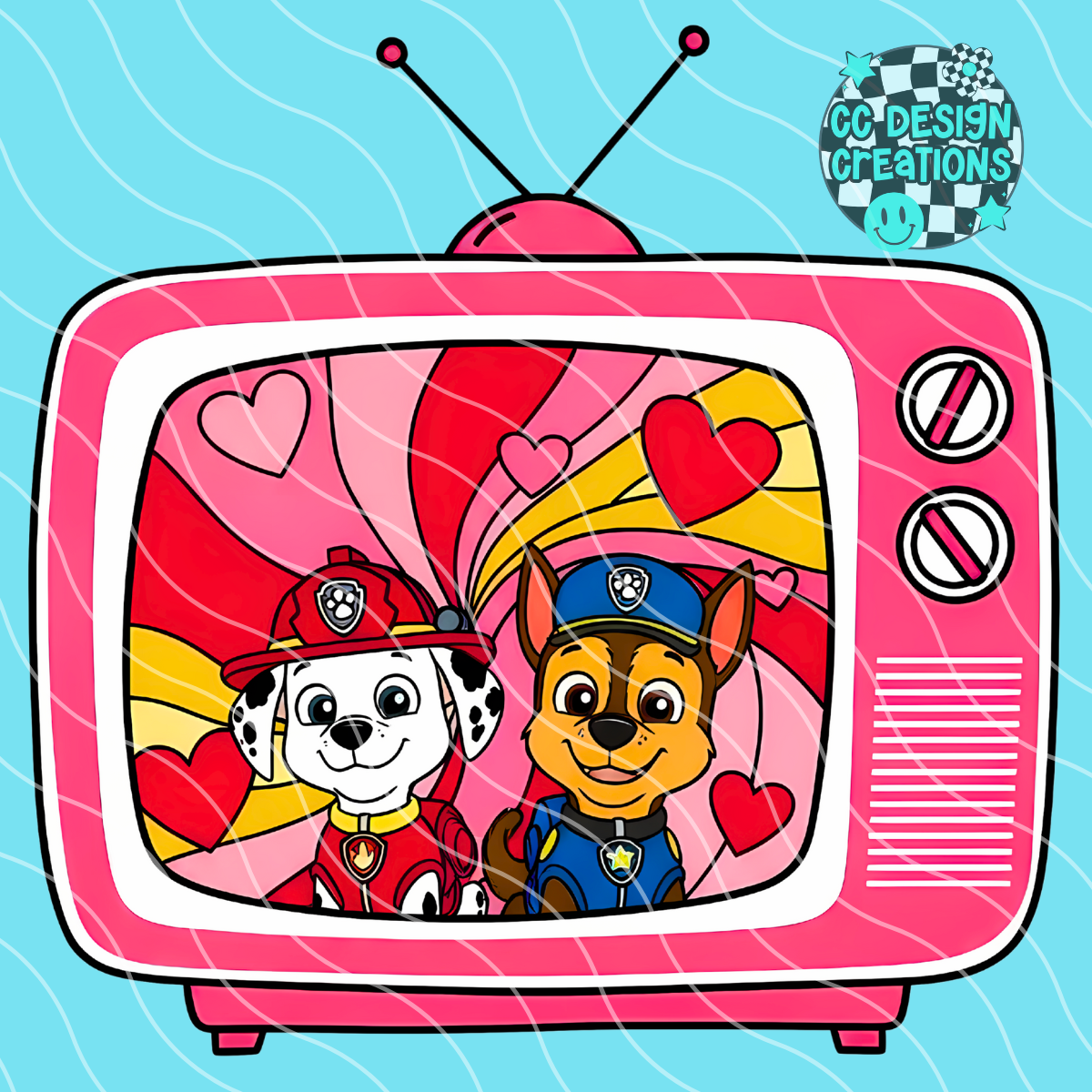 Retro TV Patrol PNG Digital Download