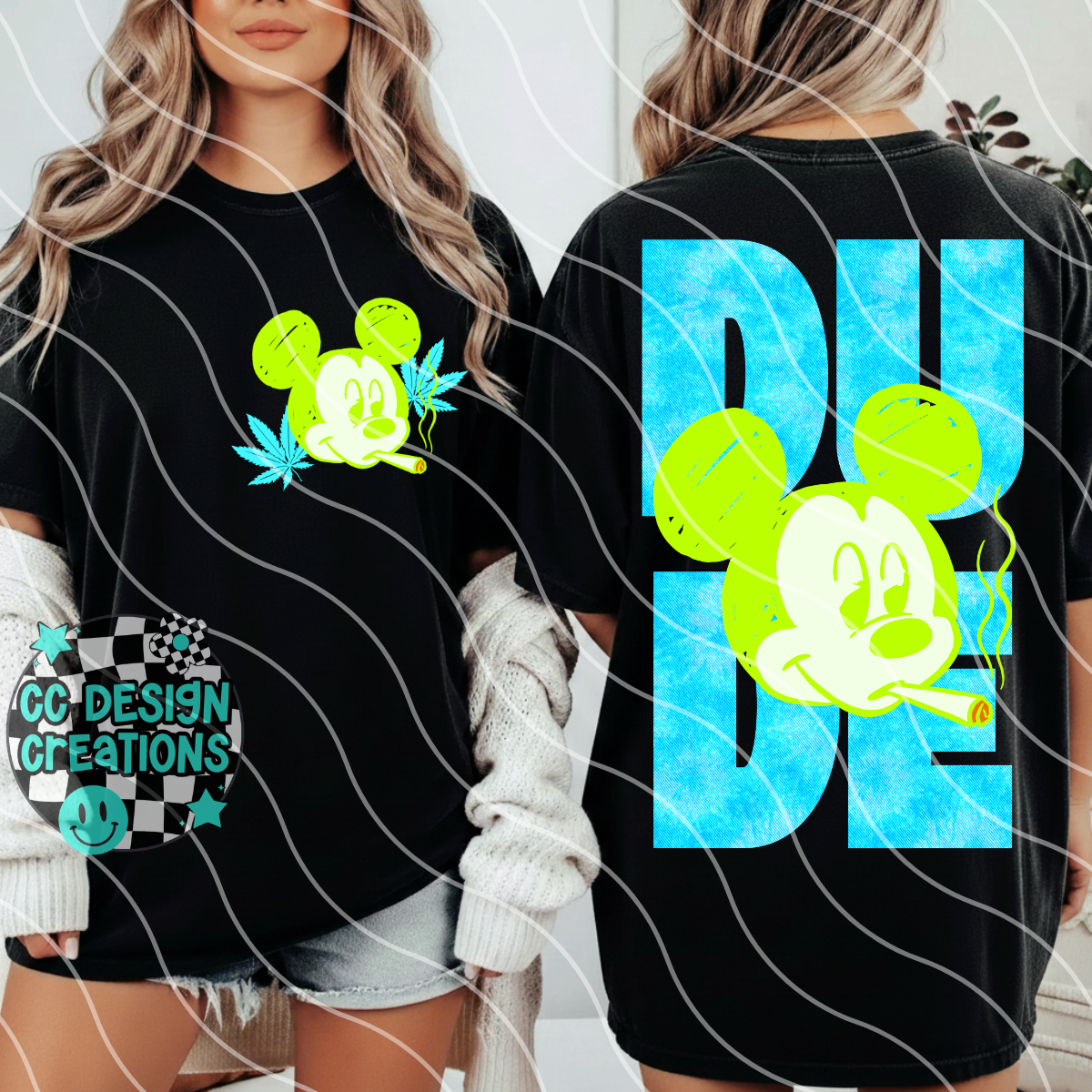 DUDE BLUE AND PURPLE TIE DYE PNG DIGITAL DOWNLOAD (2 COLORS INCLUDED)