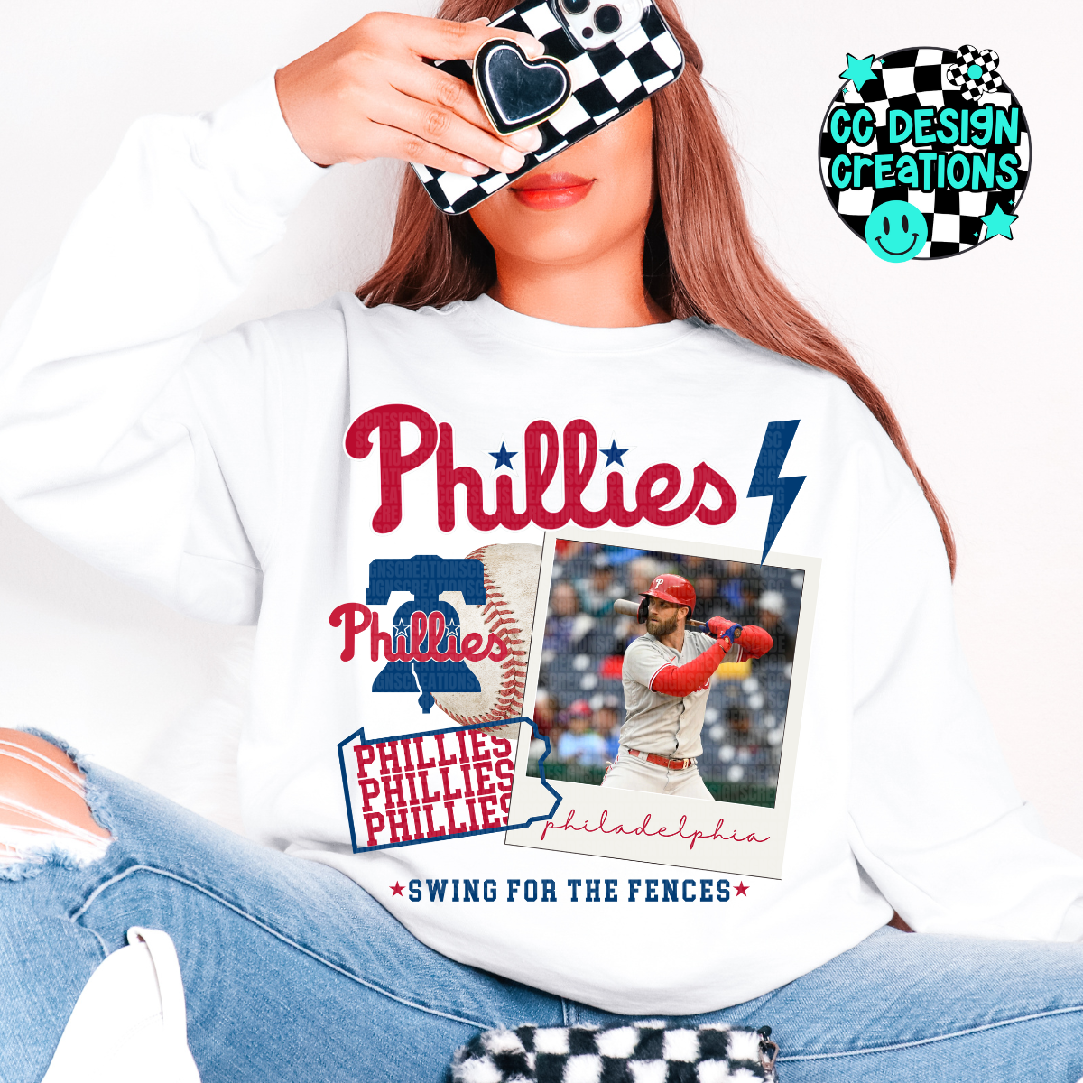 Phillies Baseball Collage PNG Digital Download