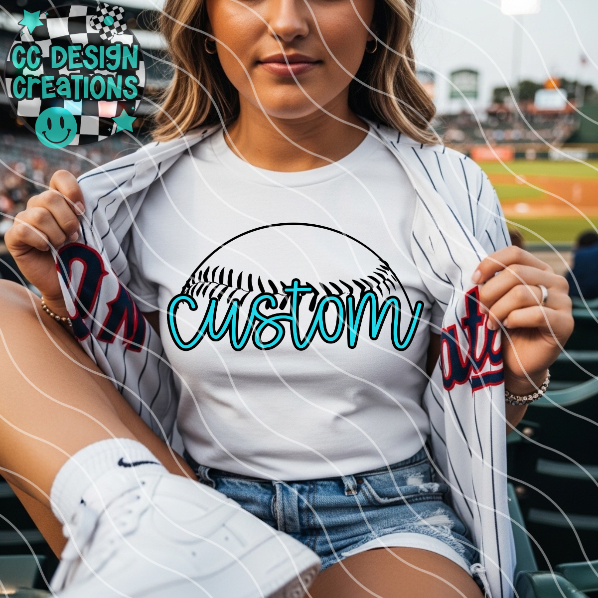 CUSTOM Baseball Seam PNG Digital Download