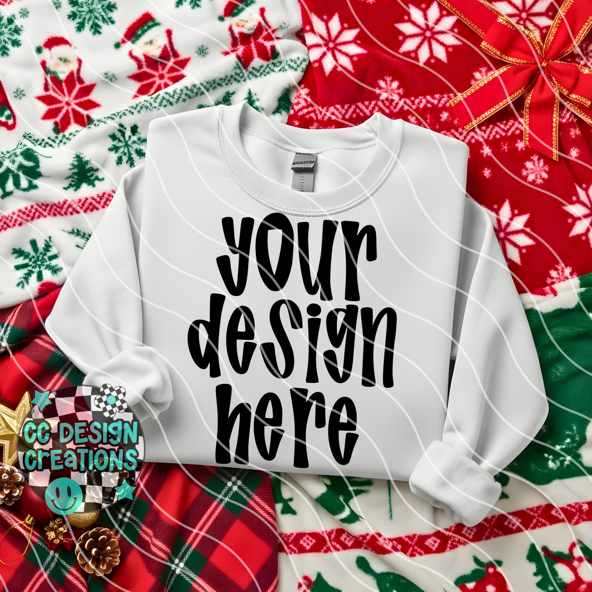 Ash Gray Sweatshirt Christmas Flatlay Mock