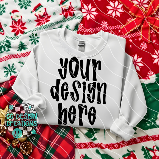 Ash Gray Sweatshirt Christmas Flatlay Mock