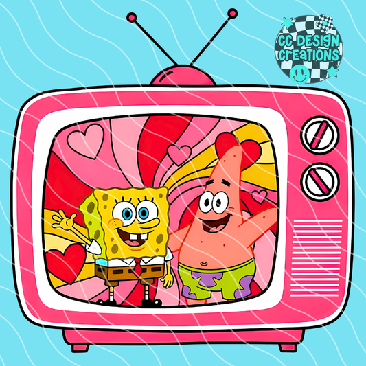 Retro TV Sponge bob PNG Digital Download