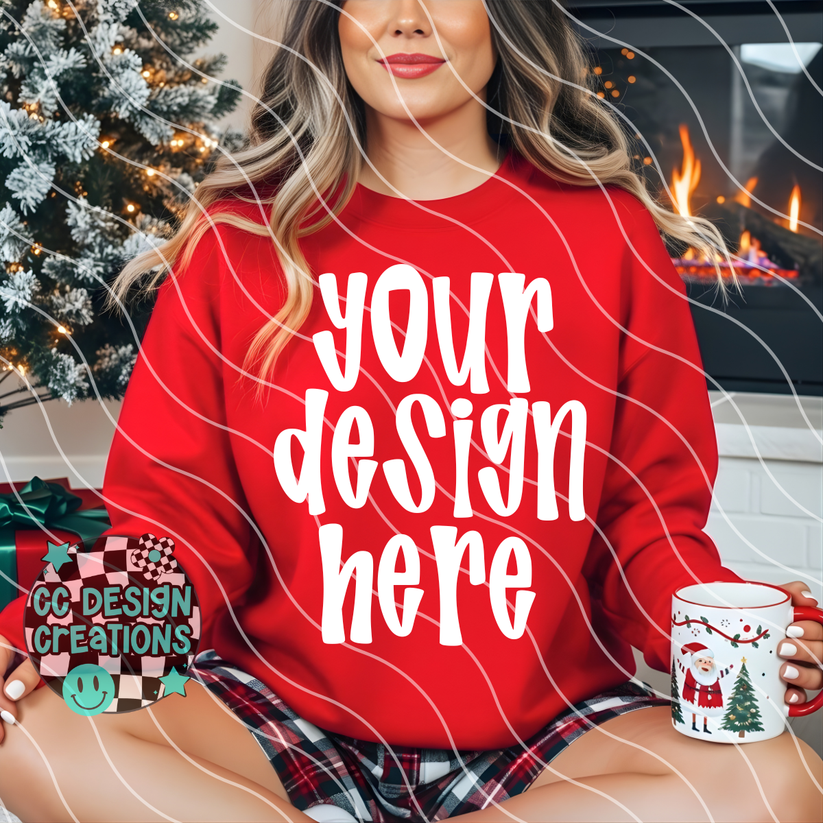 Red Sweatshirt Christmas Mock