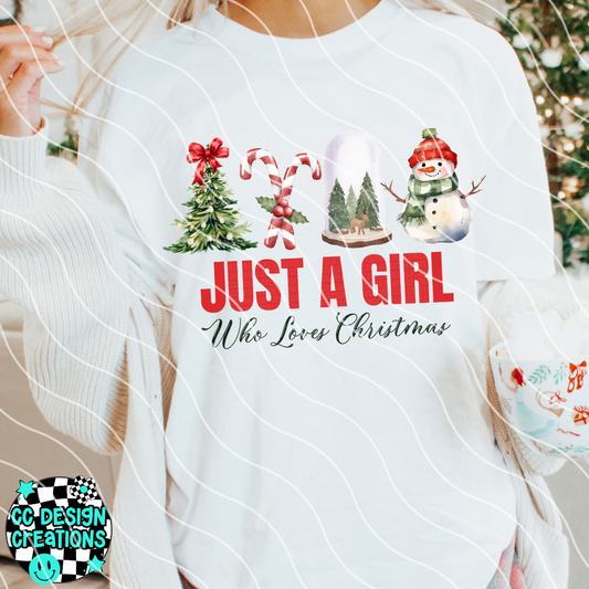 Just A Girl Who Loves Christmas PNG Digital Download
