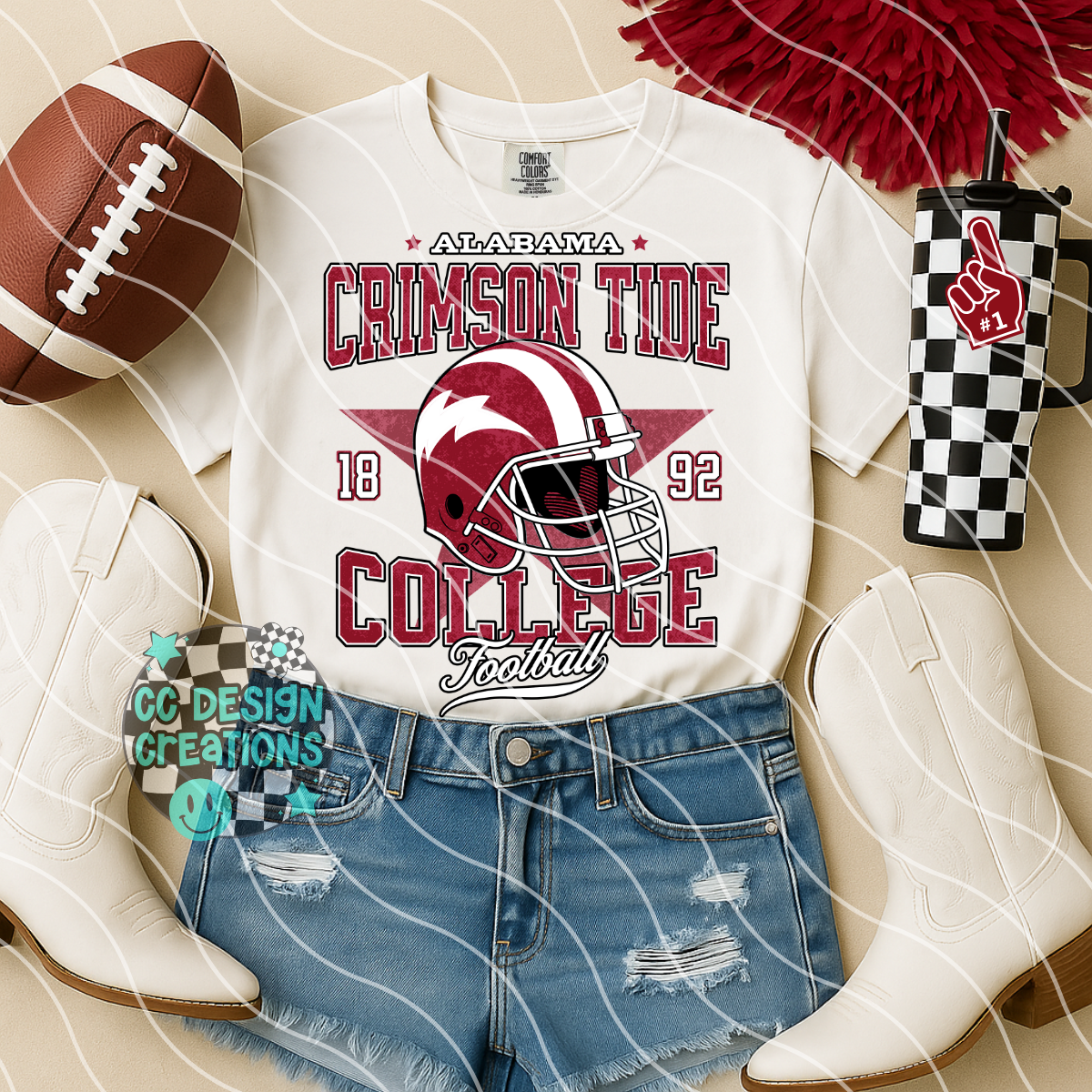Retro All Star Bama Football PNG Digital Download