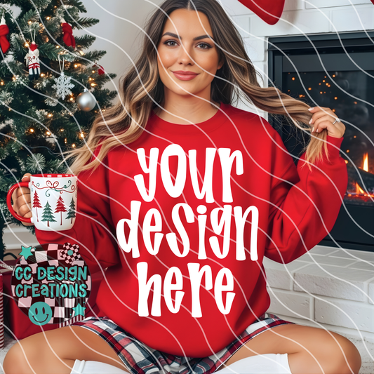 Red Sweatshirt Christmas Mock 2