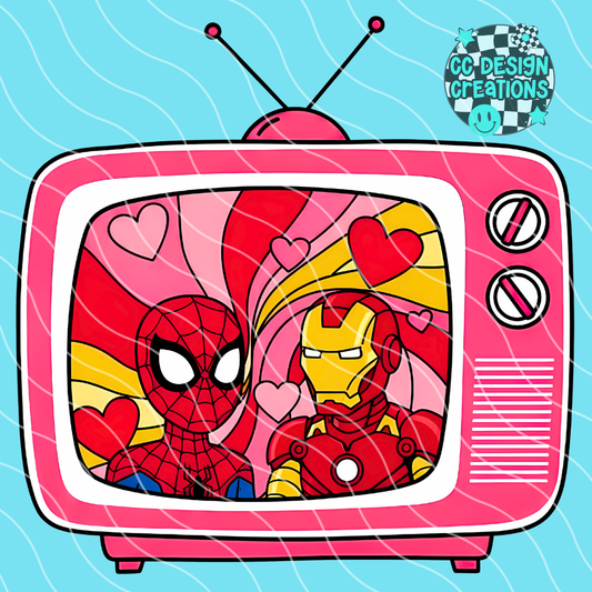 Retro TV Superhero PNG Digital Download