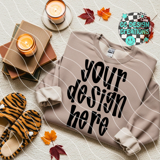 Brown Sweatshirt Mock Cozy Fall