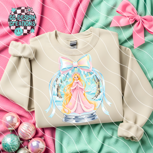 Winter Princess Snowglobe PNG Digital Download 9