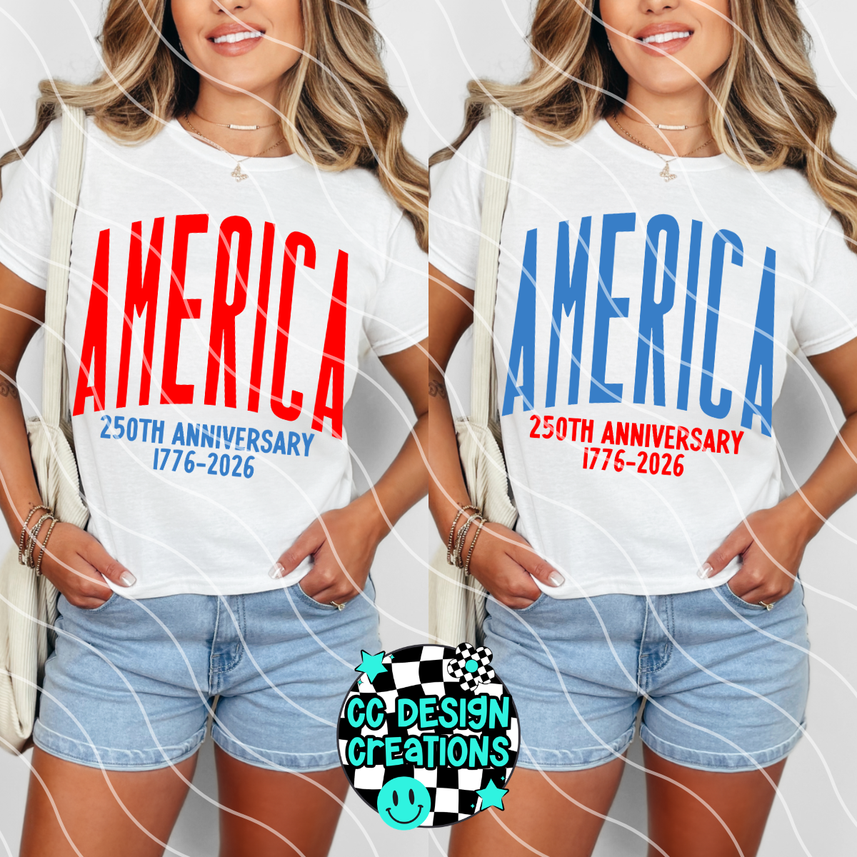 America 250th Anniversary 4th of July PNG Digital Download (Red, Blue & White Included)