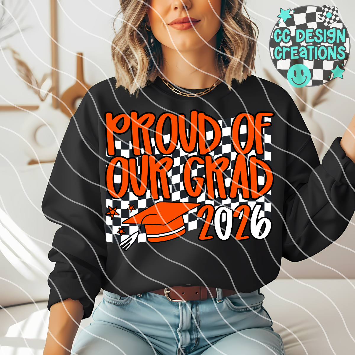Proud of Our Grad 2026 Orange PNG Digital Download