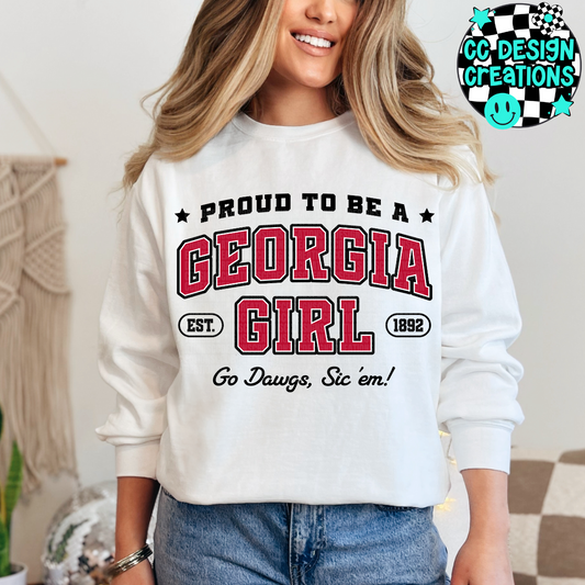 Proud To Be A Georgia Girl PNG Digital Download