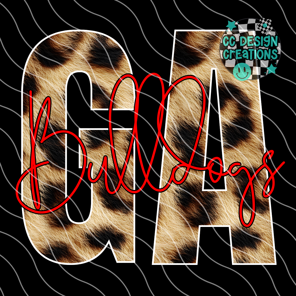 Bulldogs Football Leopard PNG Digital Download