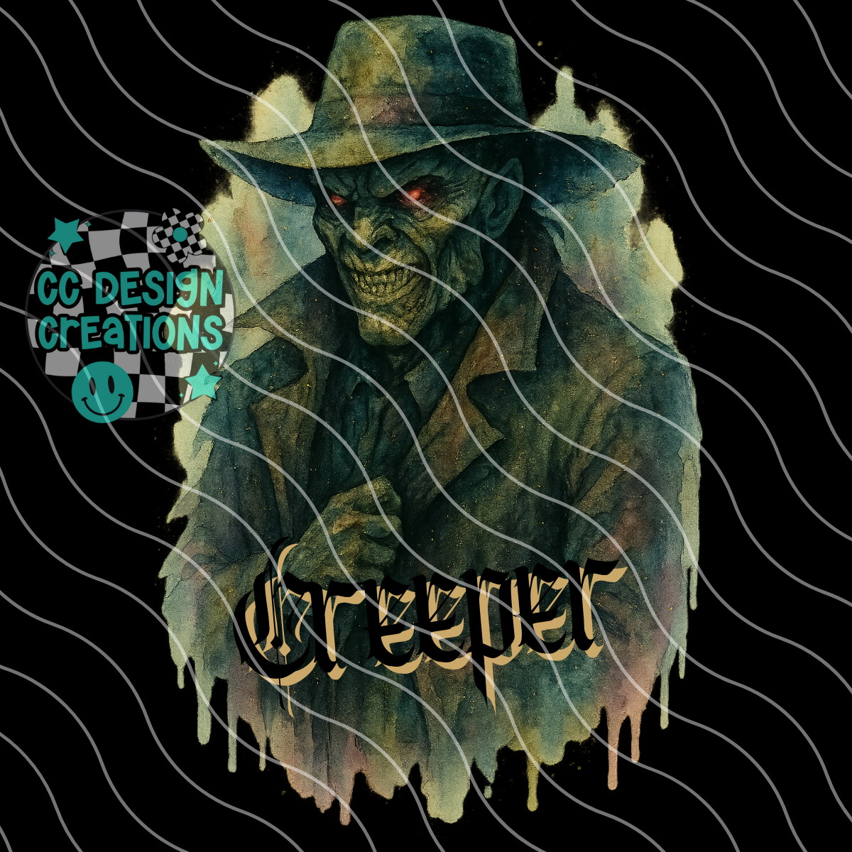 Creeper Horror Watercolor PNG Digital Download