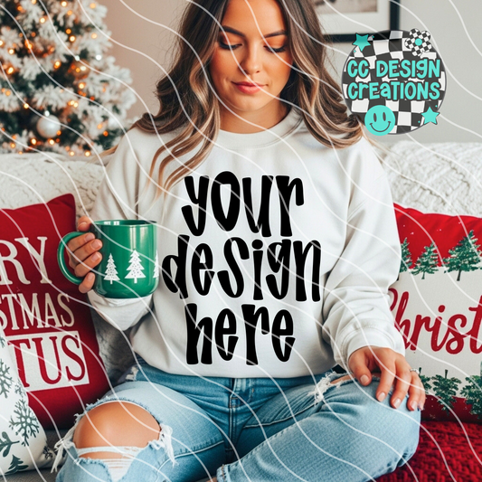 White Sweatshirt Christmas Mock 1