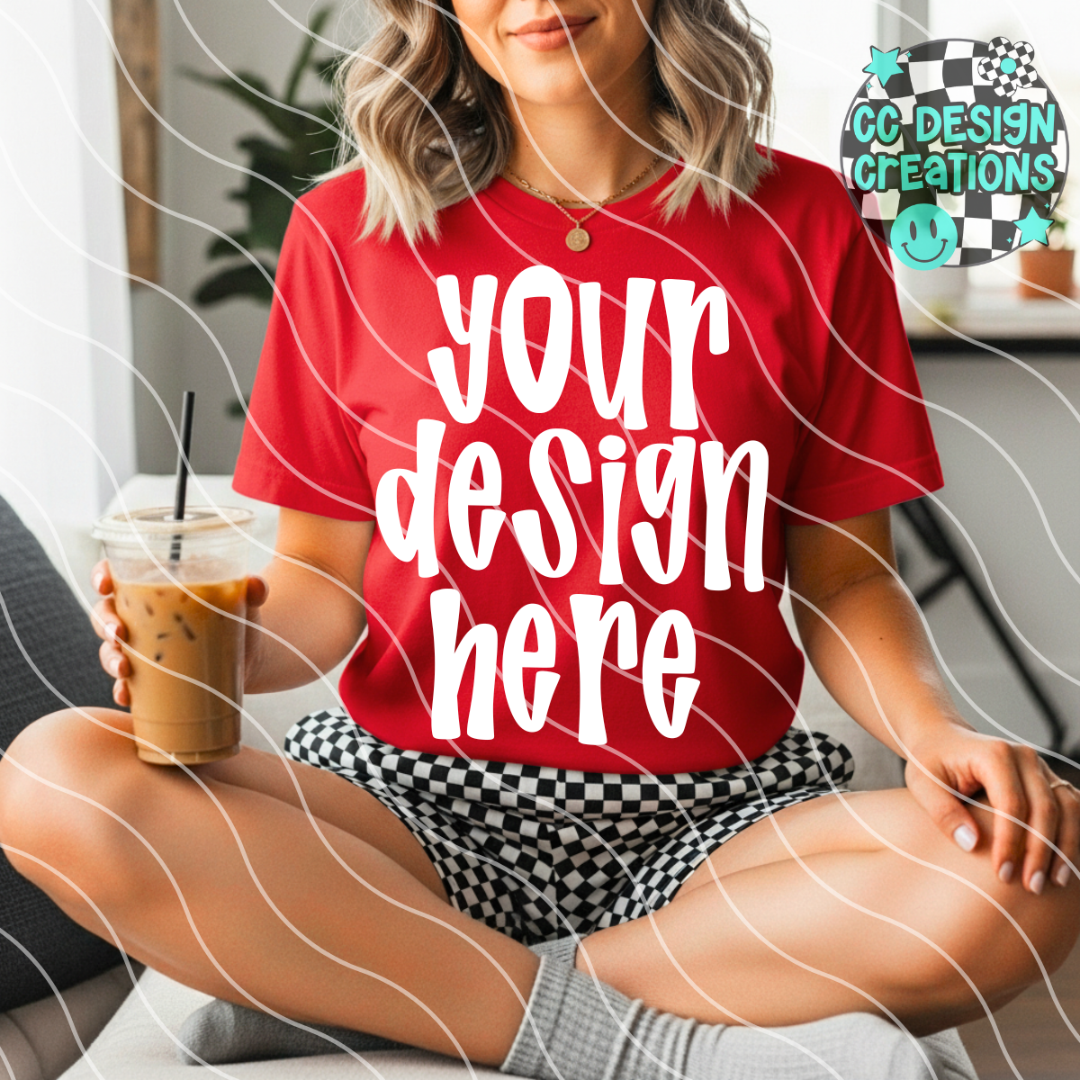 Red Tee Checkered MOCK