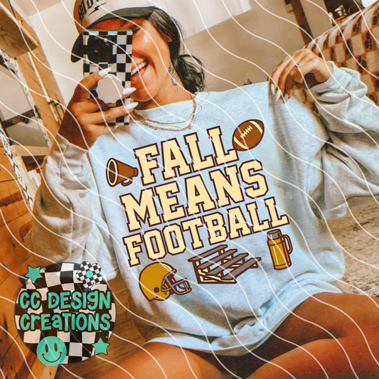 Fall Means Football PNG Digital Download
