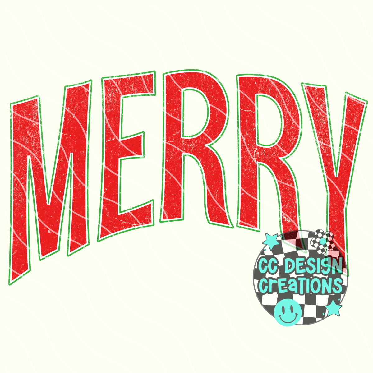 Merry Distressed PNG Digital Download