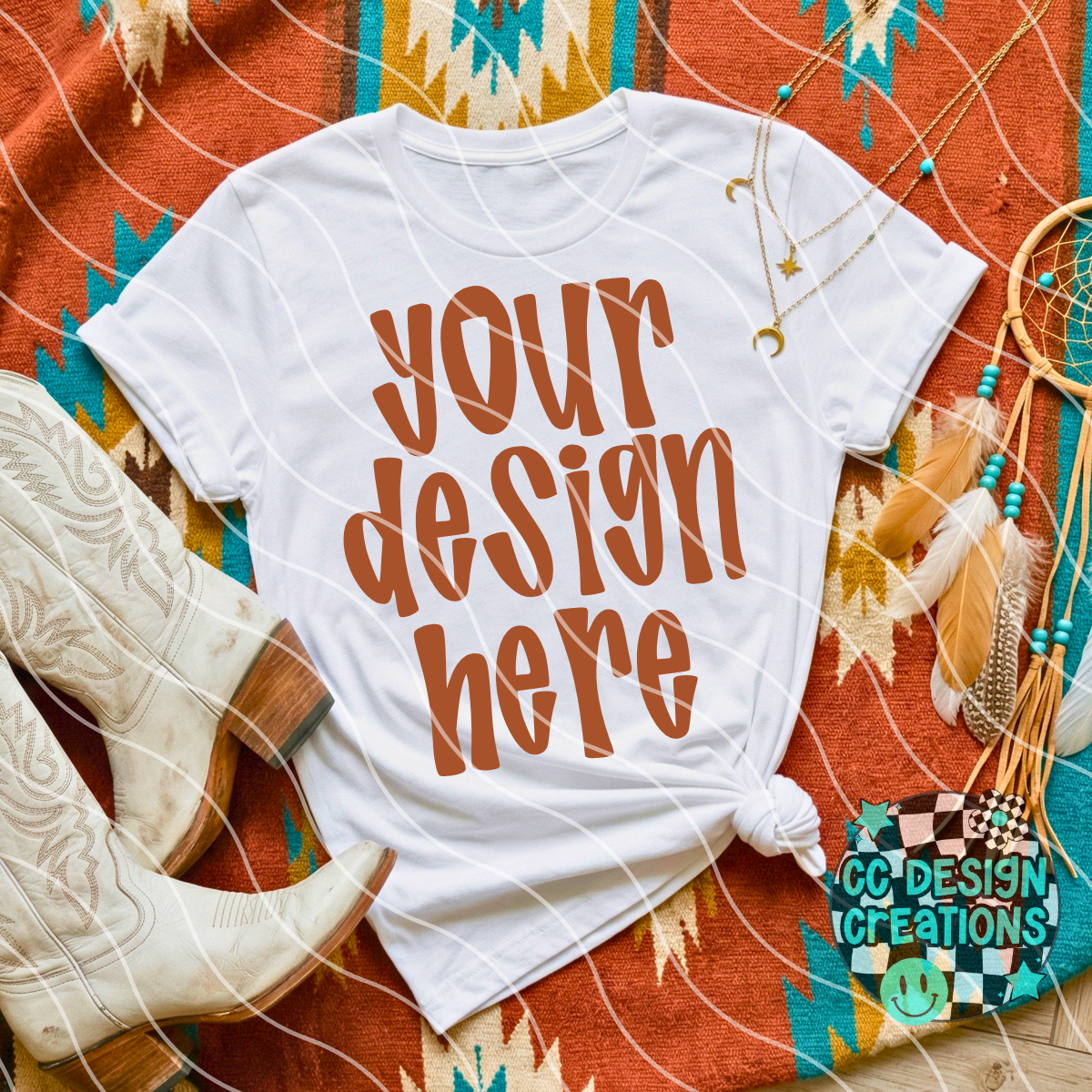 AZTEC WHITE TEE MOCK