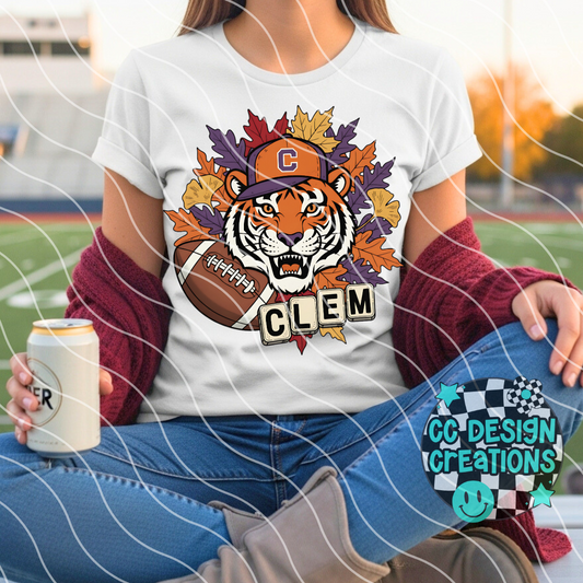 Clemson Fall Football PNG Digital Download