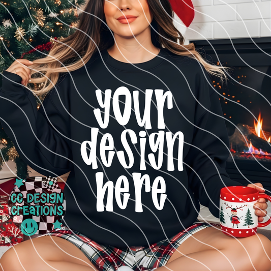 Black Sweatshirt Christmas Mock