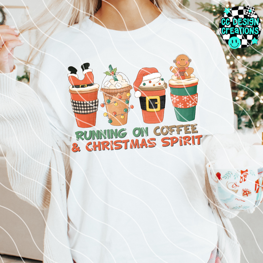 Coffee and Christmas Spirit PNG Digital Download