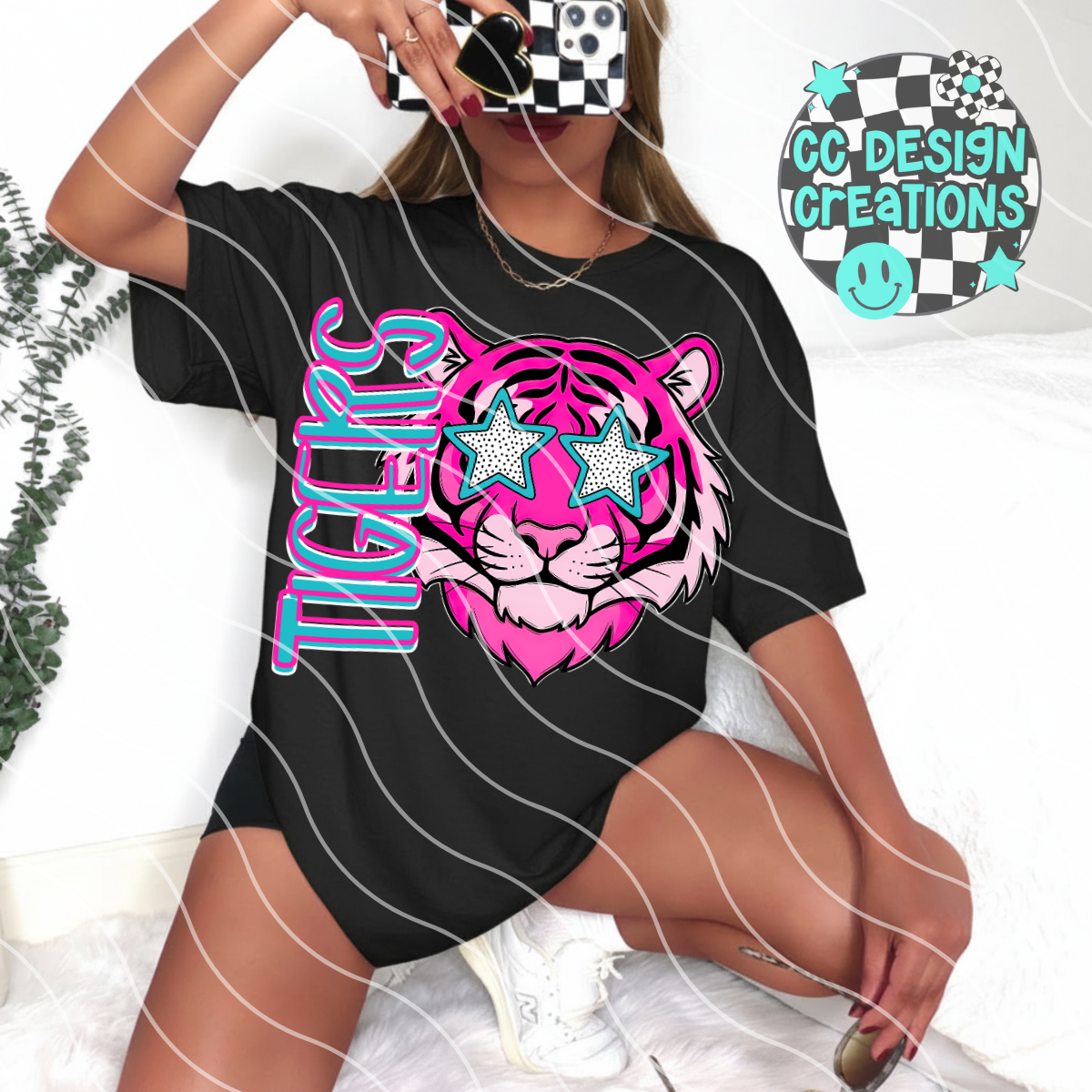 Tigers Preppy Mascot PNG Digital Download