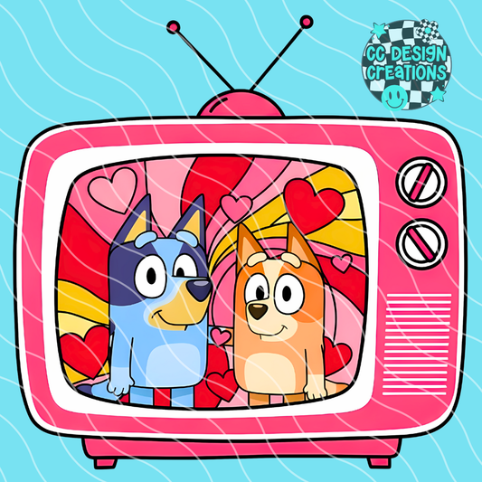 Retro TV Blue y PNG Digital Download
