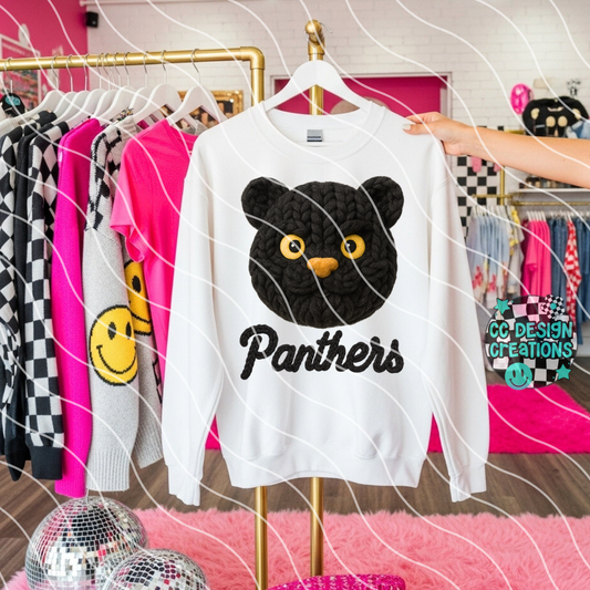 FAUX YARN Panthers Mascot PNG Digital Download