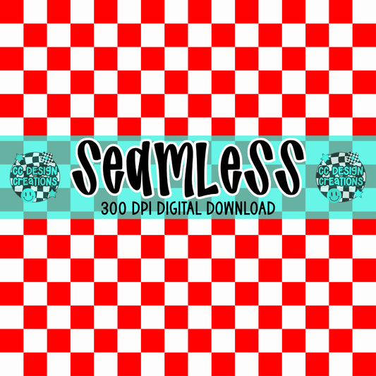 Red Checkered 4th of July SEAMLESS PNG Digital Download
