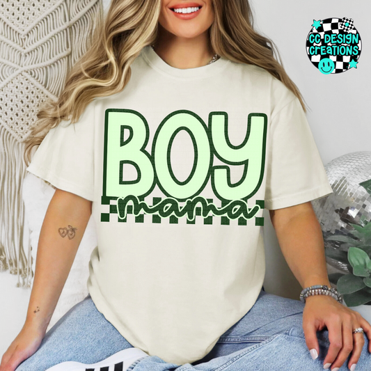 Retro Boy Mama Green PNG Digital Download