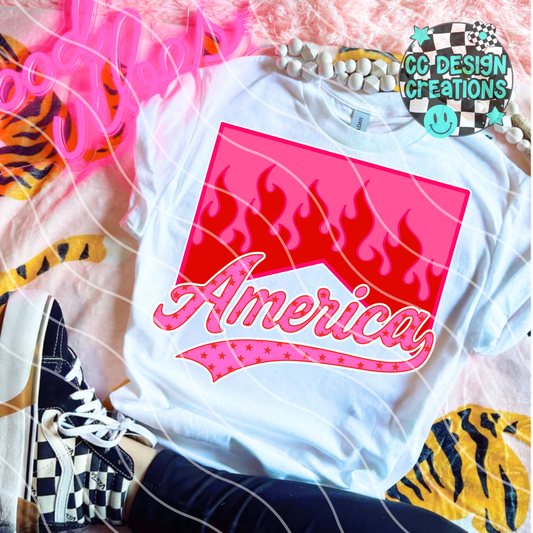 AMERICA BADDIE FLAMES PNG Digital Download