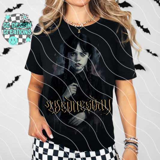 Wednesday Horror Watercolor PNG Digital Download