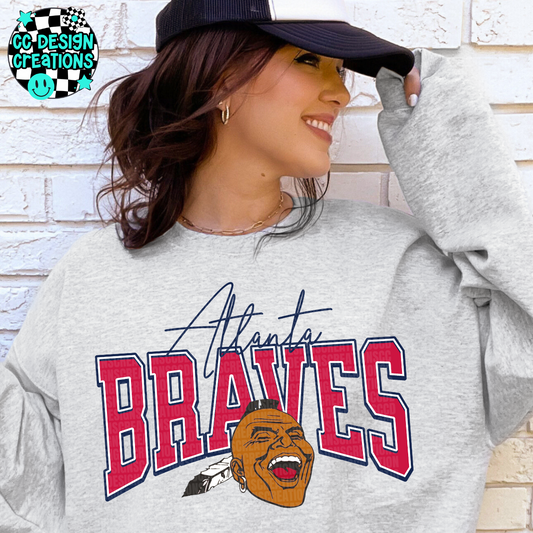 Braves Retro Logo PNG Digital Download