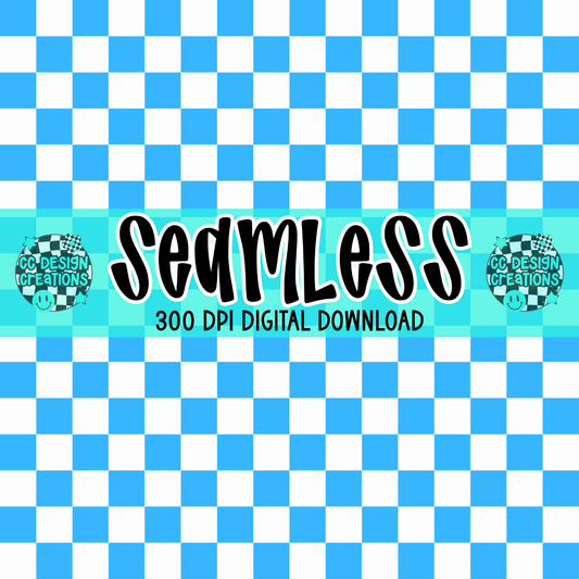 Blue Checkered 4th of July SEAMLESS PNG Digital Download