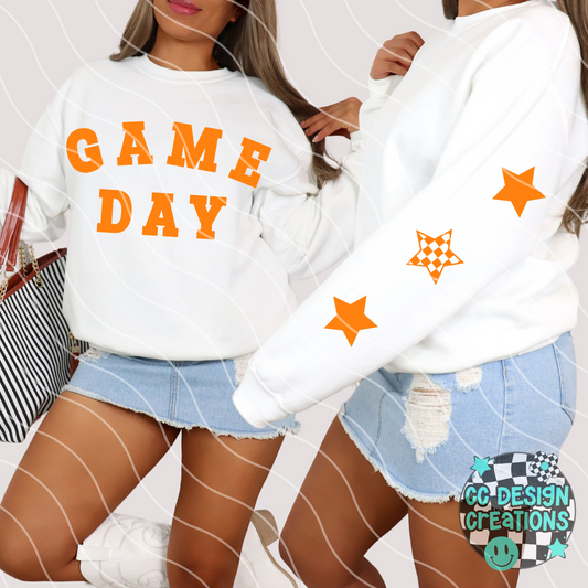 Orange Retro Game Day PNG Digital Download