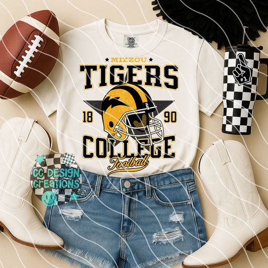 Retro All Star Mizzou Football PNG Digital Download