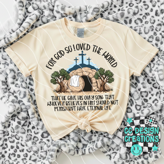 For God So Loved The World PNG Digital Download