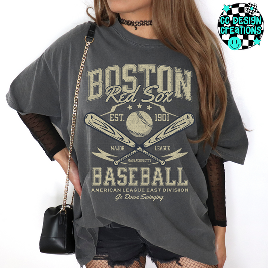 Red Sox Retro Baseball PNG Digital Download