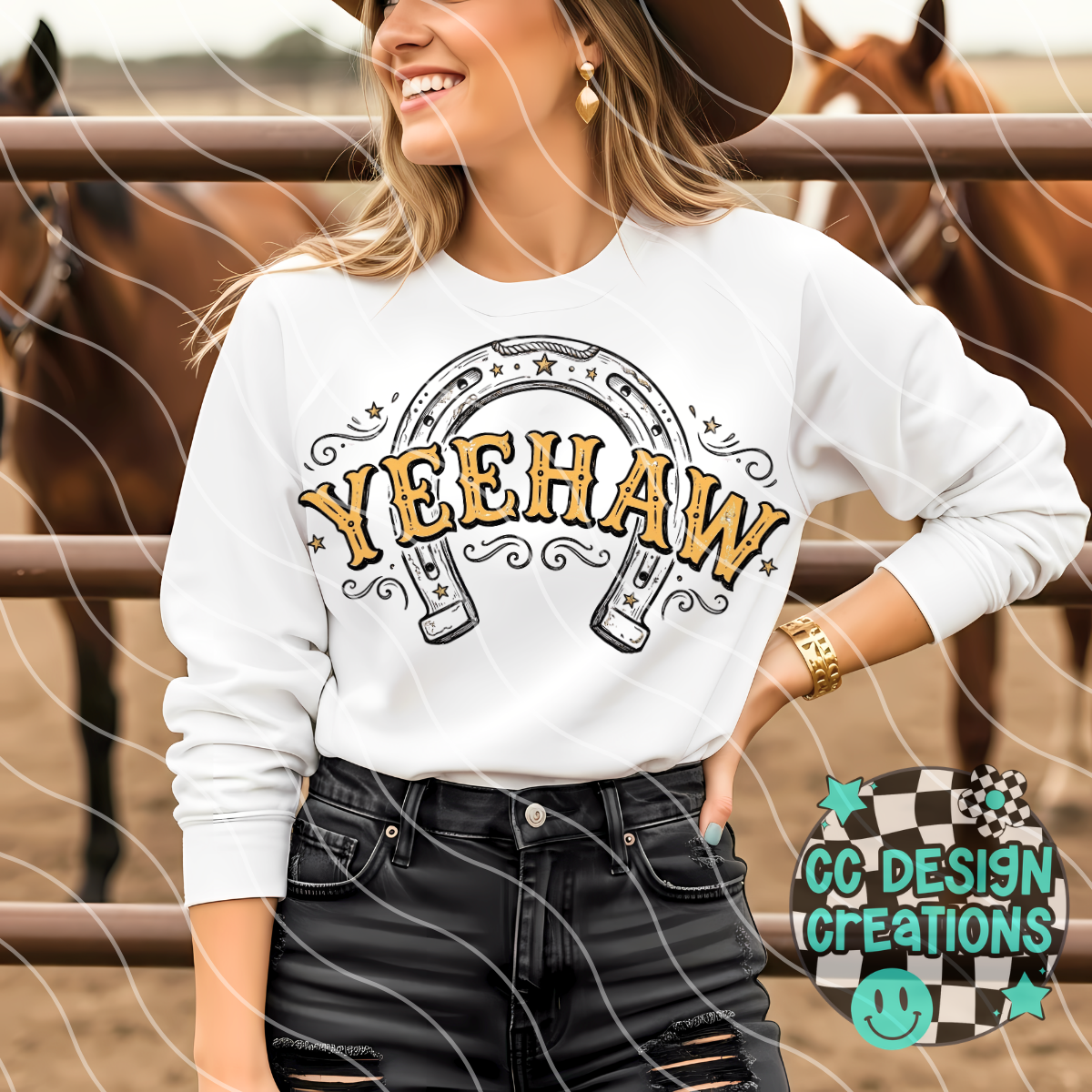 Yeehaw Horseshoe PNG Digital Download